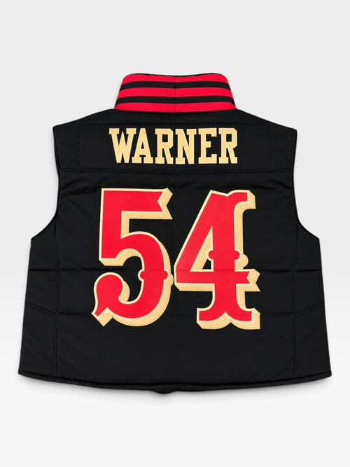 49ers Warner #54 Rivalry Puffer Vest - Courtside Couture#original_value#