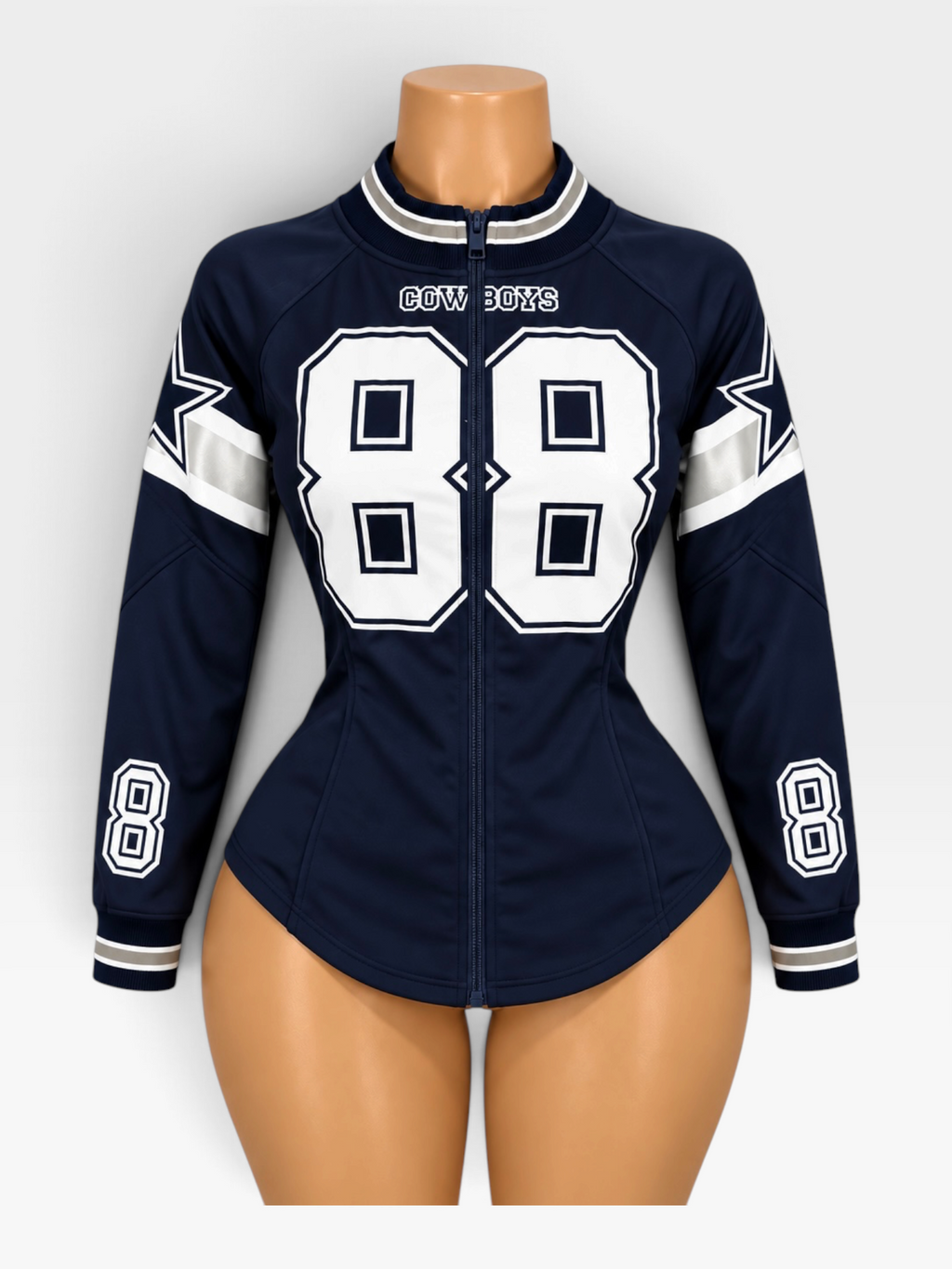 Dallas Cowboys Custom Reworked Jersey Zip-Up Jacket