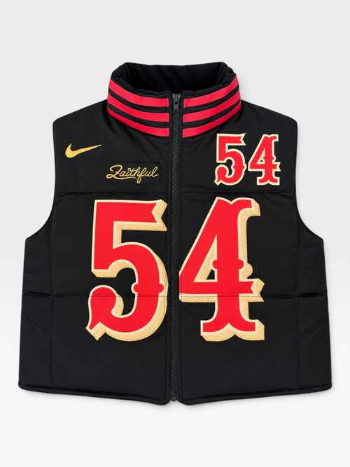 49ers Warner #54 Rivalry Puffer Vest - Courtside Couture#original_value#