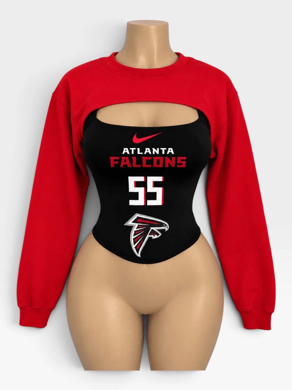 Atlanta Game Day Corset Top + Cropped Shrug Set - Courtside CoutureAtlanta Game Day Corset Top + Cropped Shrug Set