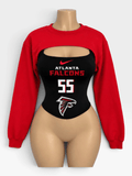 Atlanta Game Day Corset Top + Cropped Shrug Set - Courtside CoutureAtlanta Game Day Corset Top + Cropped Shrug Set
