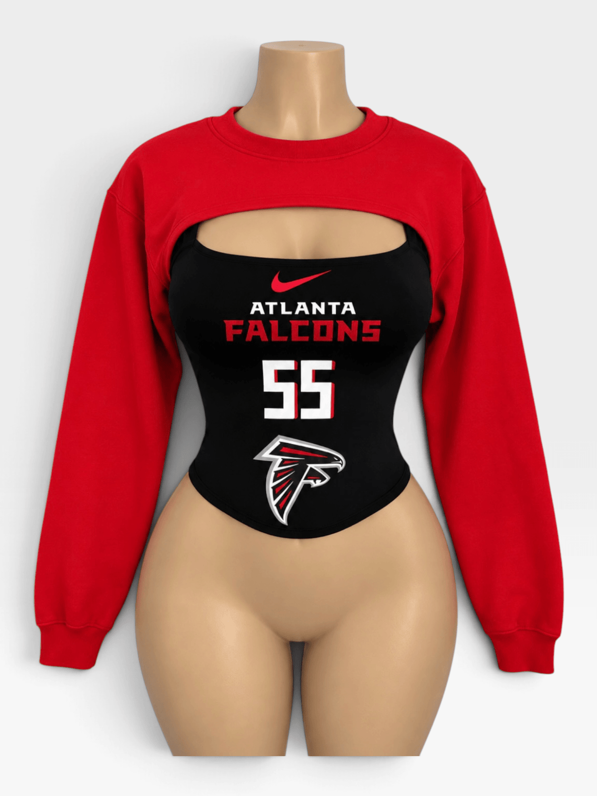 Atlanta Game Day Corset Top + Cropped Shrug Set - Courtside CoutureAtlanta Game Day Corset Top + Cropped Shrug Set
