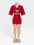 Custom 49ers Jersey Dress - Courtside CoutureCustom 49ers Jersey Dress