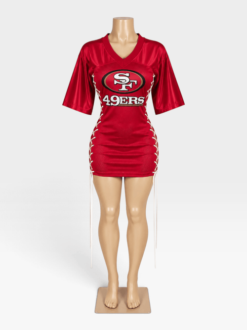 Custom 49ers Jersey Dress - Courtside CoutureCustom 49ers Jersey Dress