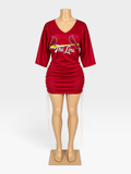 Custom Cardinals Jersey Dress Red Mesh Lace Up Sides - Courtside CoutureCustom Cardinals Jersey Dress Red Mesh Lace Up Sides