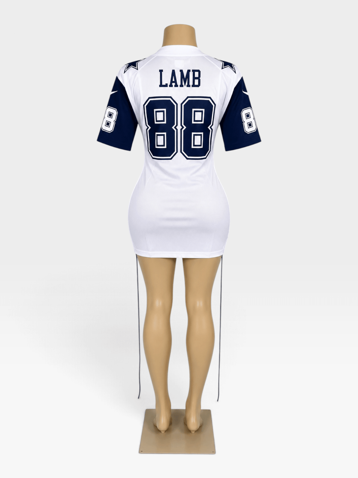 Custom Cowboys Jersey Dress | Lace Up Side Game Day Mini Dress - Courtside CoutureCustom Cowboys Jersey Dress | Lace Up Side Game Day Mini Dress