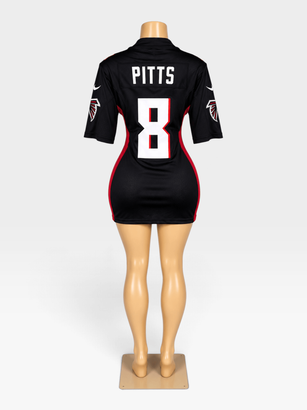 Custom Falcons NFL Fitted Jersey Dress w/ Sleeves - Courtside CoutureCustom Falcons NFL Fitted Jersey Dress w/ Sleeves