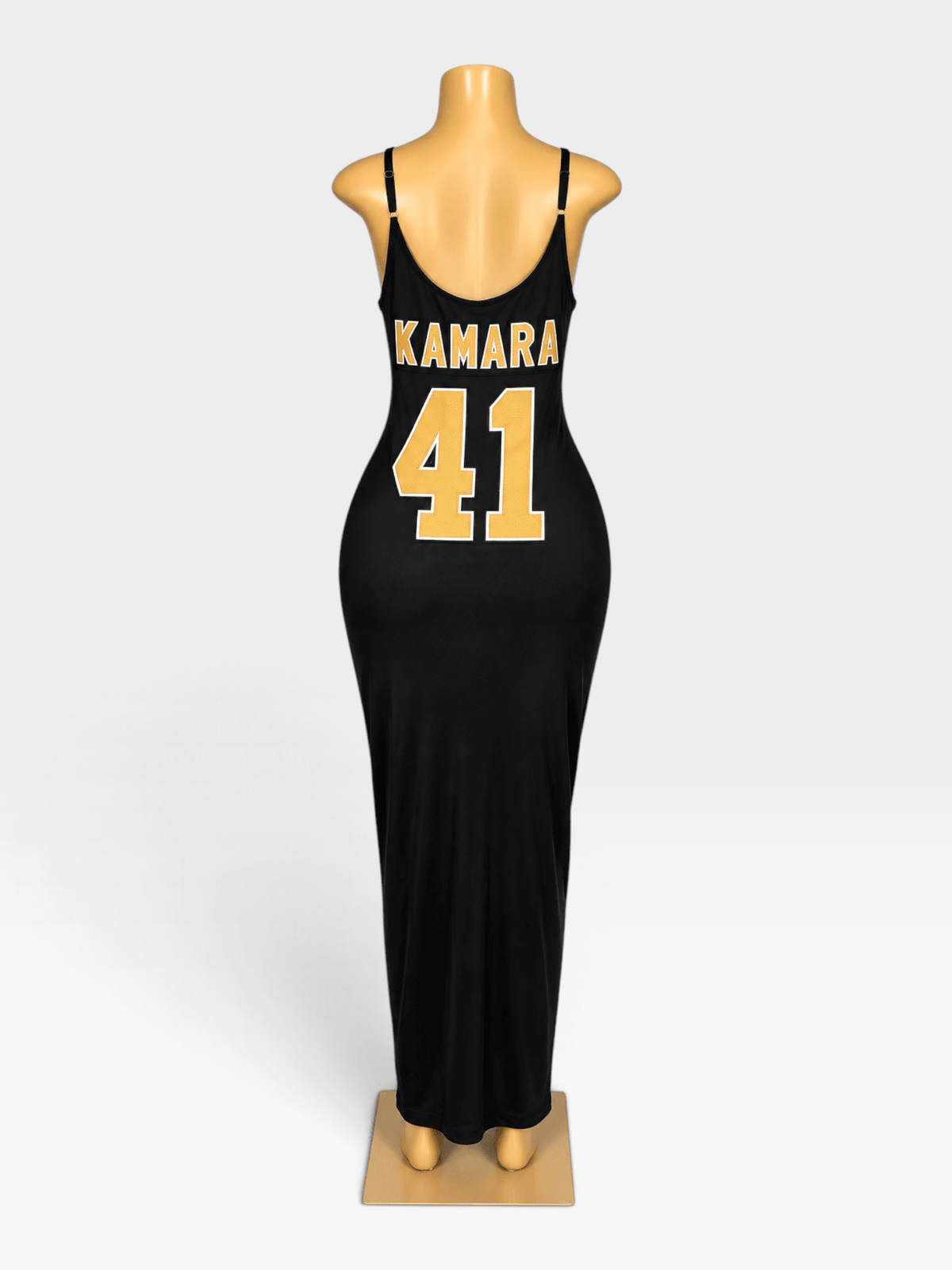 Custom New Orleans Saints “Kamara 41” Maxi Jersey Dress – Handmade Game Day Dress - Courtside CoutureCustom New Orleans Saints “Kamara 41” Maxi Jersey Dress – Handmade Game Day Dress