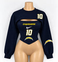 Custom NFL Chargers Corset for Women Team-Inspired Game Day Top - Courtside CoutureCustom NFL Chargers Corset for Women Team-Inspired Game Day Top