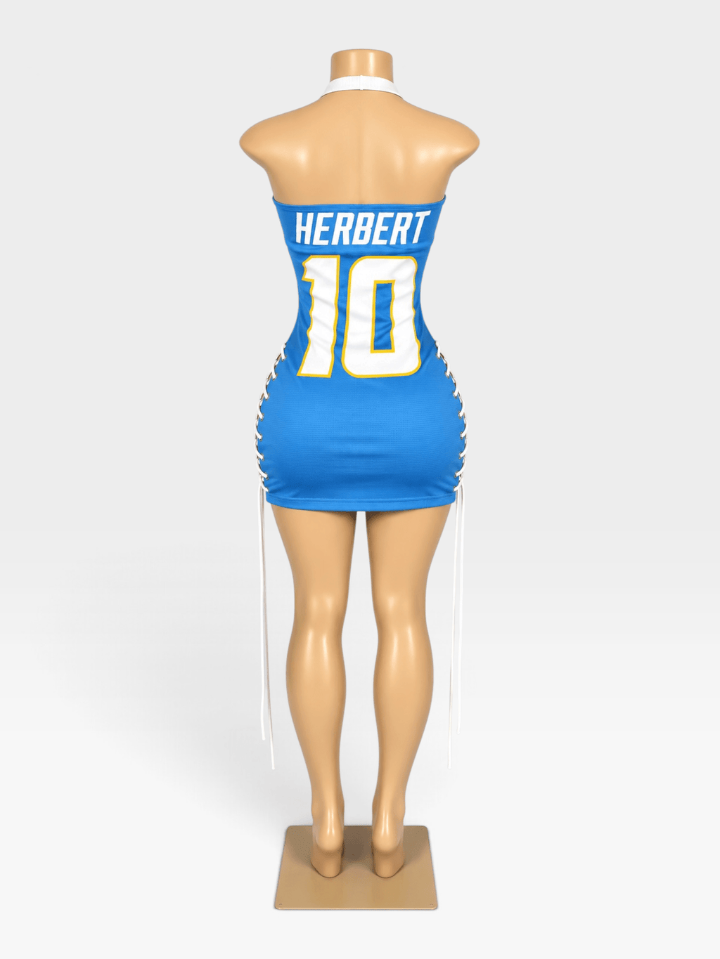 Custom NFL Chargers Jersey Dress for Women Team-Inspired Game Day Dress - Courtside CoutureCustom NFL Chargers Jersey Dress for Women Team-Inspired Game Day Dress
