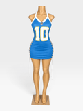 Custom NFL Chargers Jersey Dress for Women Team-Inspired Game Day Dress - Courtside CoutureCustom NFL Chargers Jersey Dress for Women Team-Inspired Game Day Dress