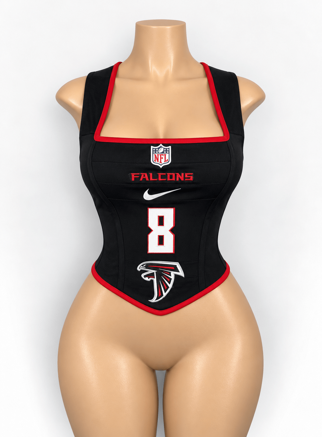 Custom NFL Falcons Corset for Women Team-Inspired Game Day Top - Courtside CoutureCustom NFL Falcons Corset for Women Team-Inspired Game Day Top