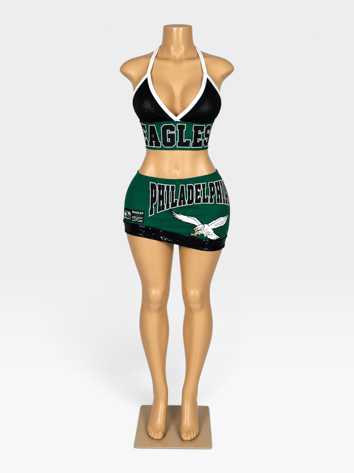 Philadelphia Eagles 2 Piece Jersey Skirt Set - Courtside CouturePhiladelphia Eagles 2 Piece Jersey Skirt Set