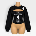 Raiders #4 Cutout Corset Top + Cropped Shrug Set | Custom Game Day Top - Courtside CoutureRaiders #4 Cutout Corset Top + Cropped Shrug Set | Custom Game Day Top