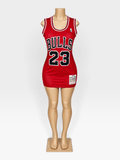 Red Chicago Bulls 23 Jordan Jersey Dress - Courtside CoutureRed Chicago Bulls 23 Jordan Jersey Dress