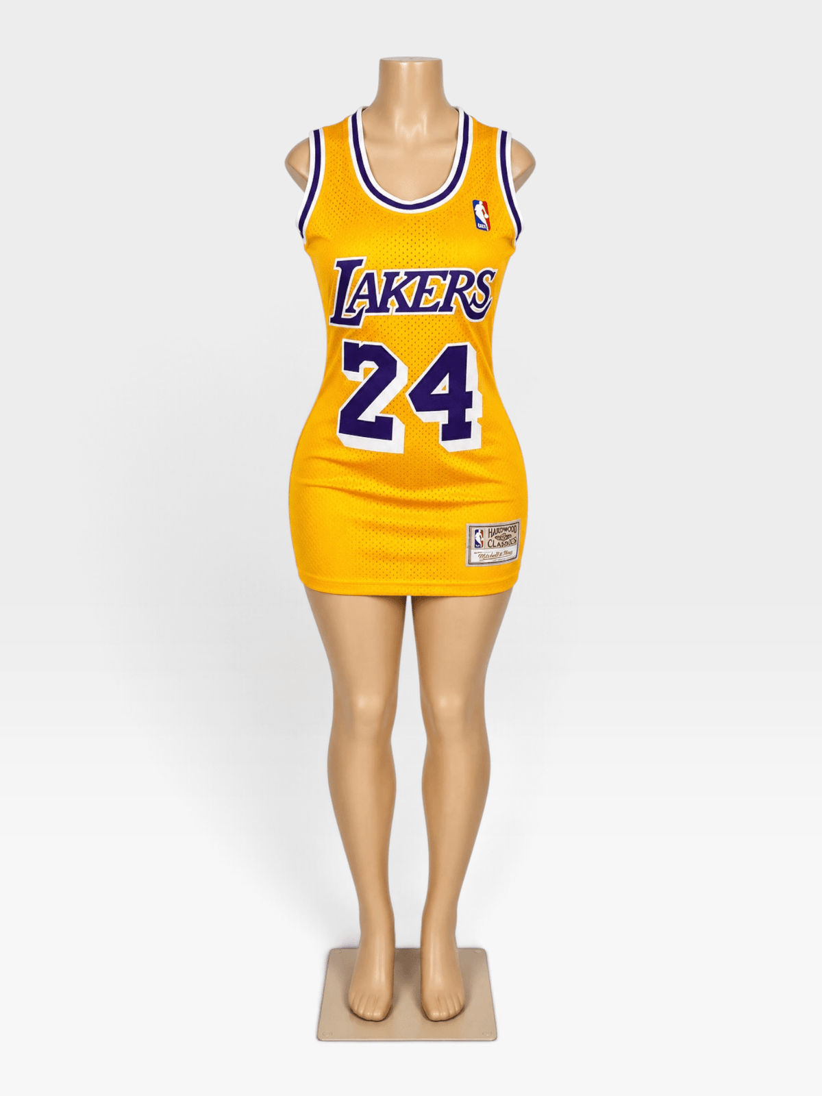 Yellow Lakers #24 Kobe Bryant Jersey Dress - Courtside CoutureYellow Lakers #24 Kobe Bryant Jersey Dress